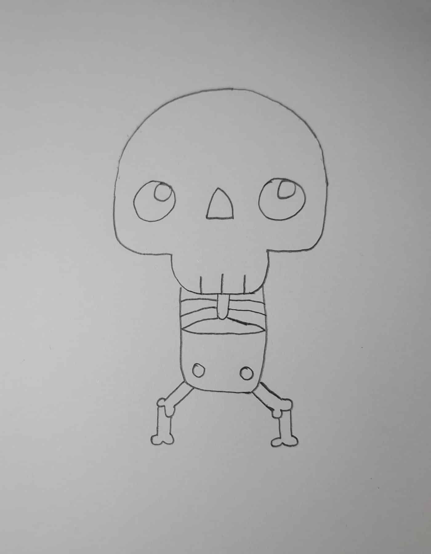 How to Draw a Skeleton Cute for Halloween