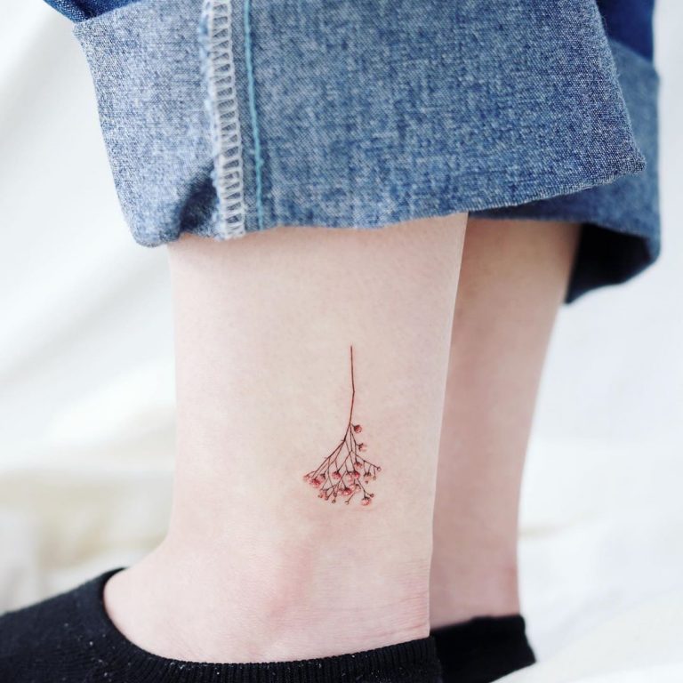 Simple and Pretty Baby's Breath Tattoo