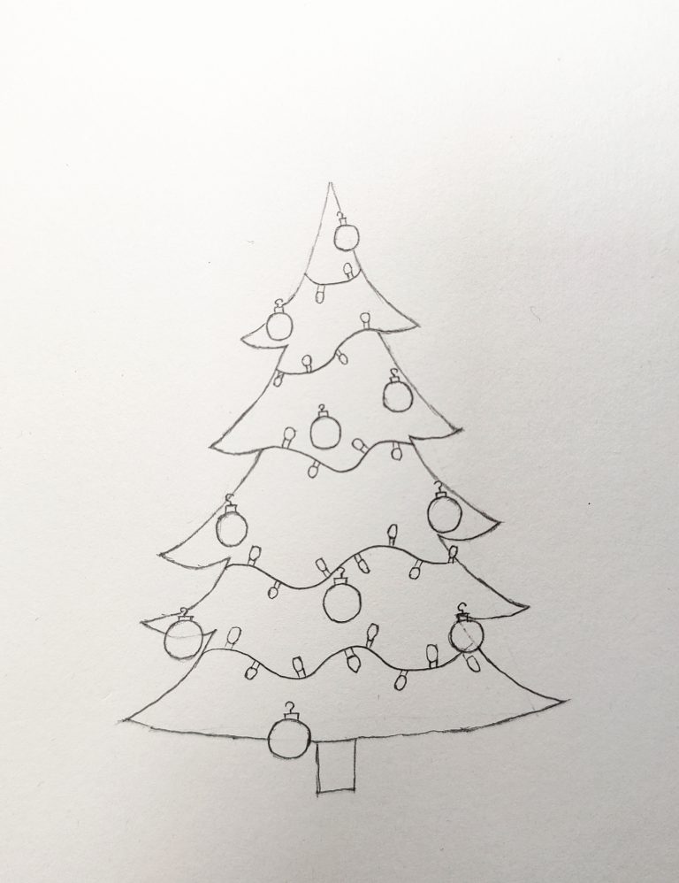 How to Draw Christmas Tree Decorate
