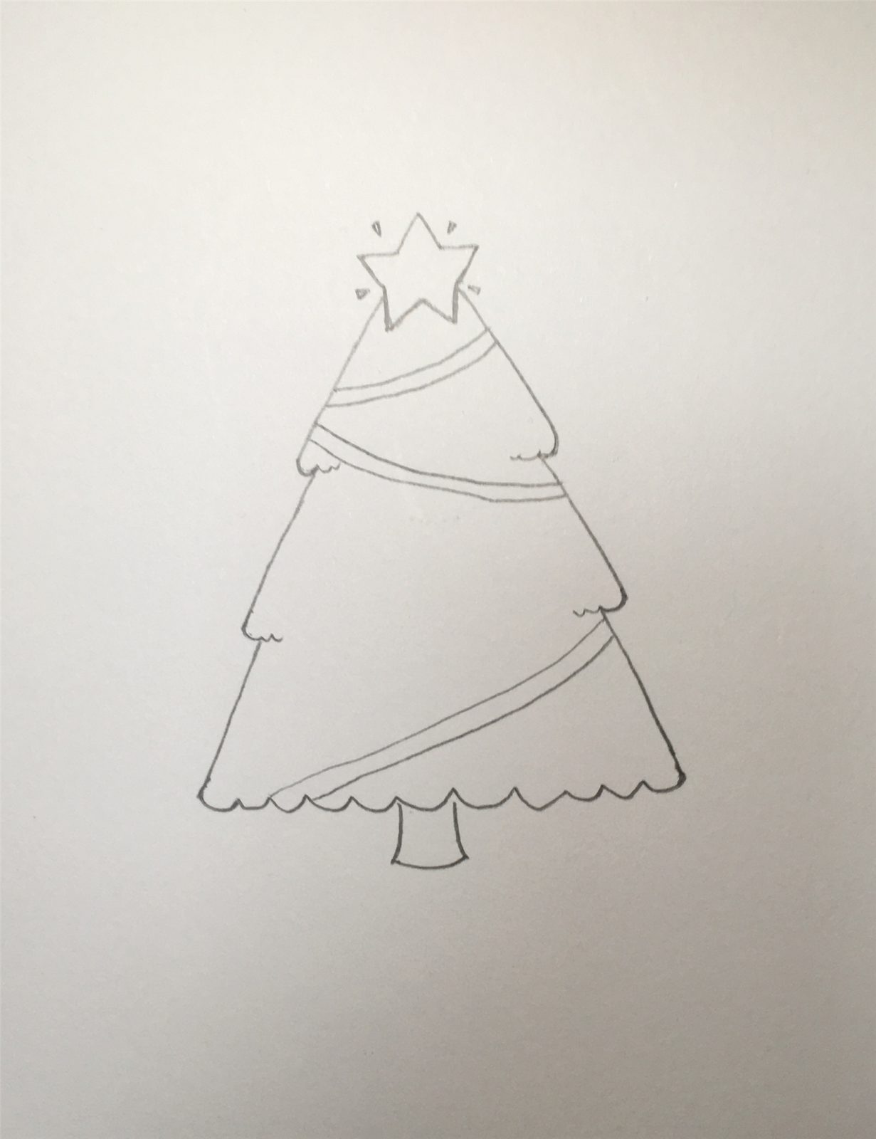 How to draw a Christmas Tree Easy Step by Step