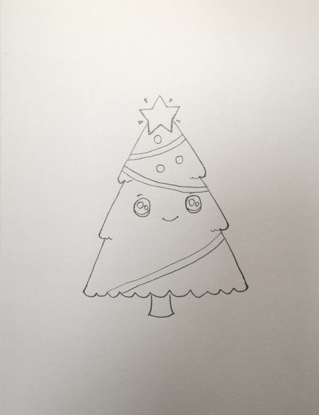 How to draw a Christmas Tree Easy Step by Step
