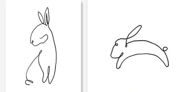 One line drawing Rabbit-20210313