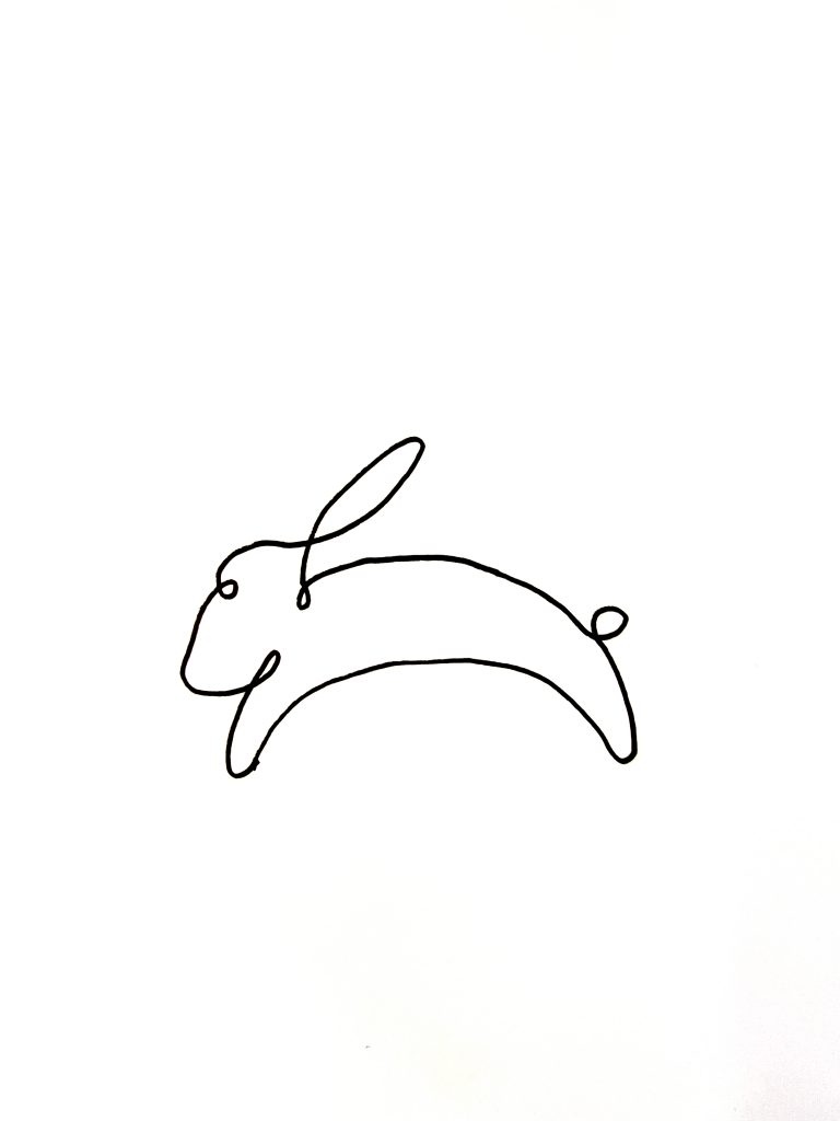 Learn How to One Line Drawing Rabbit