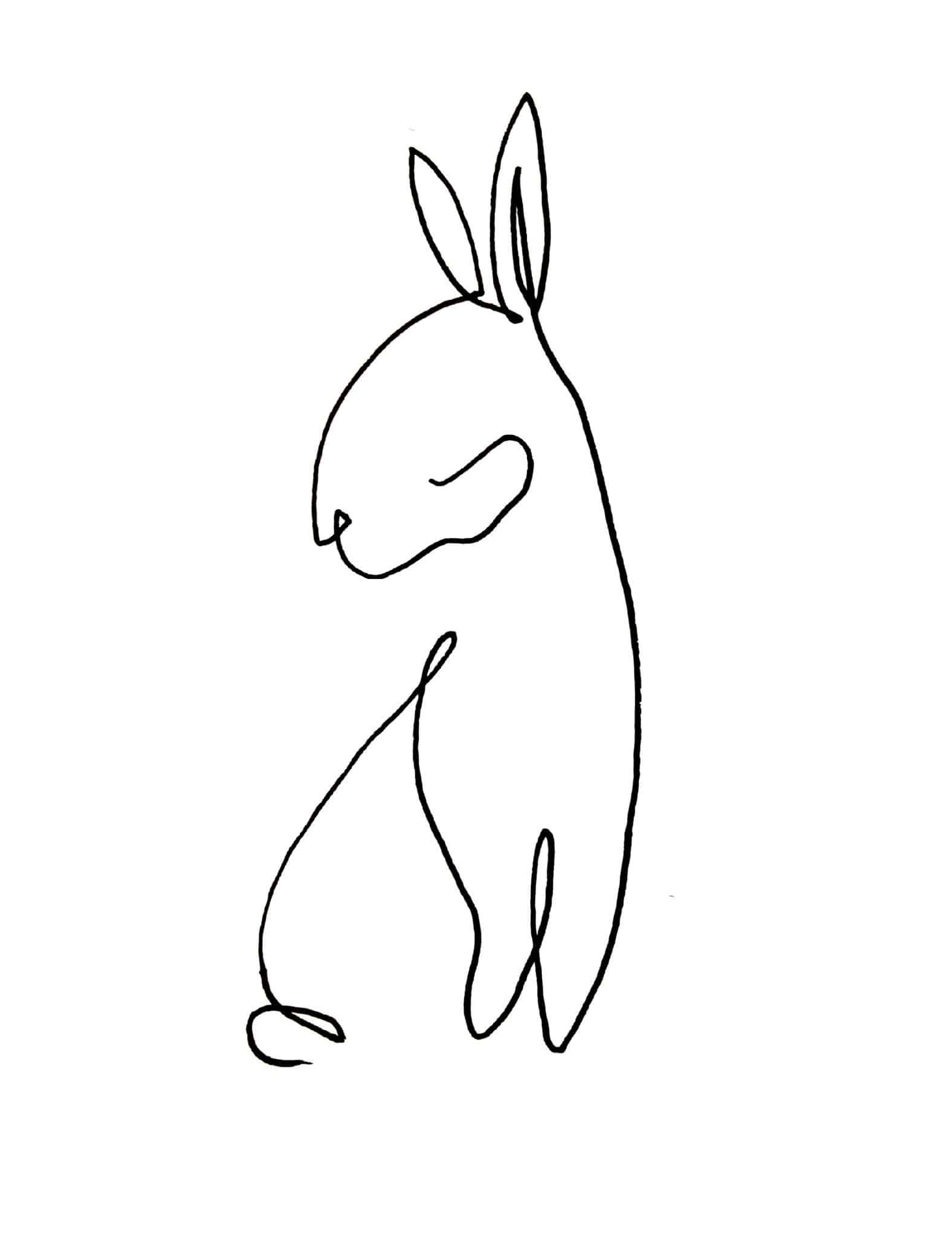 Learn How to One Line Drawing Rabbit