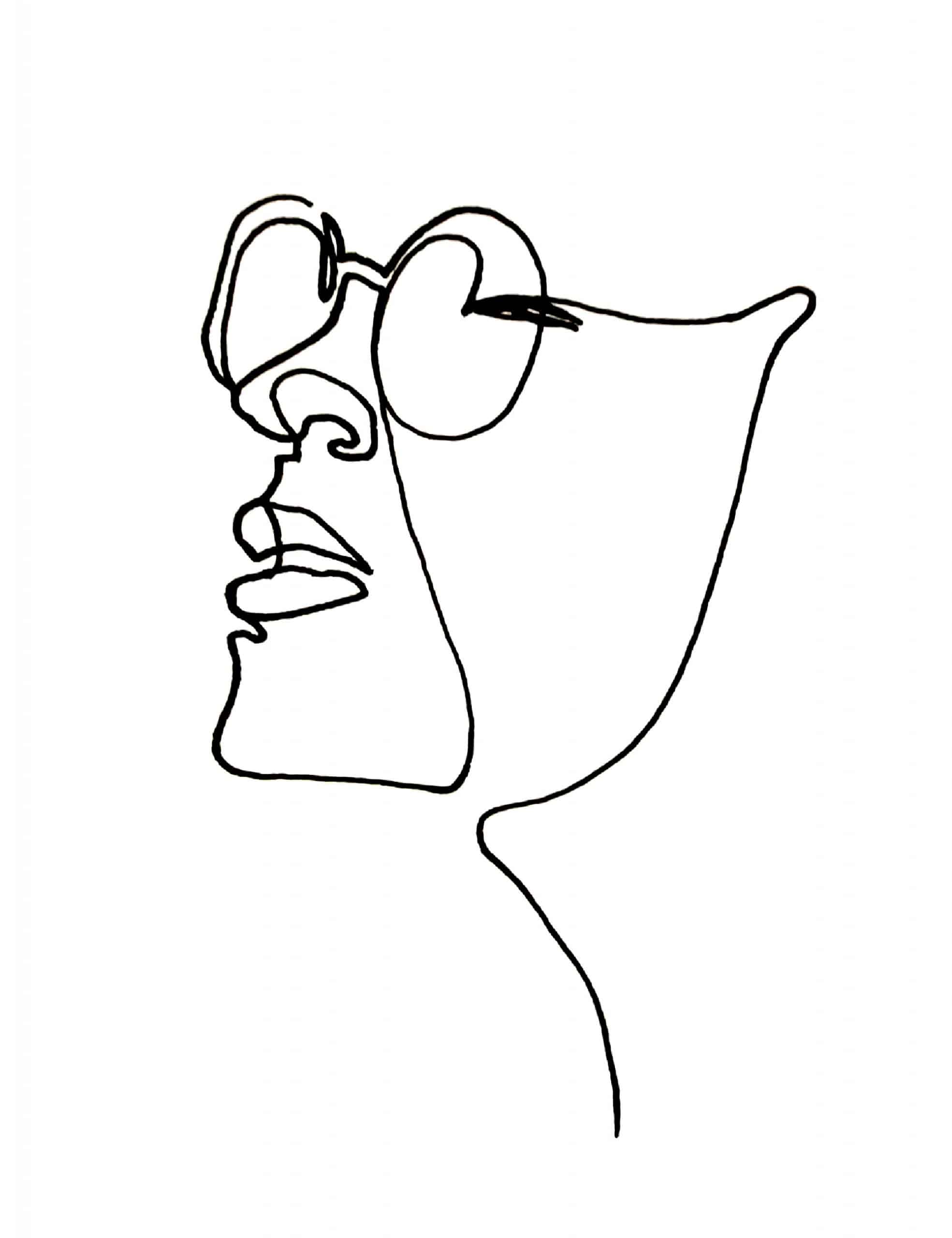 Learn How to One Line Drawing Face