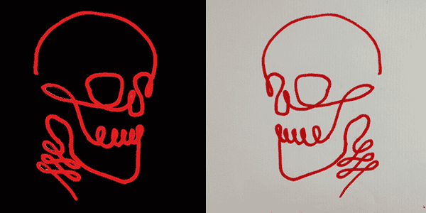 One line drawing skull-20210327