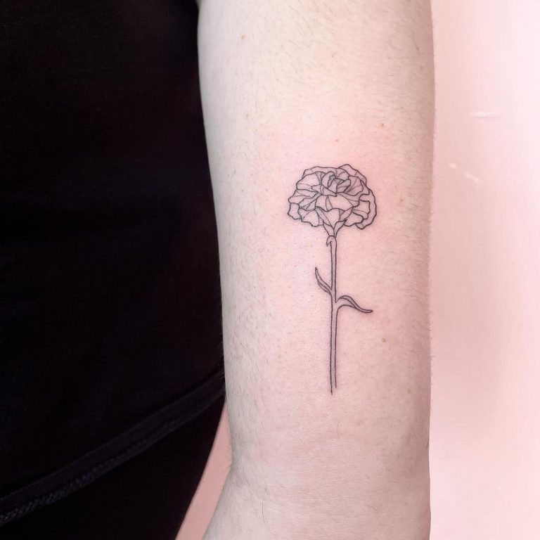 January Birthday Flower Tattoo - Carnation Tattoo