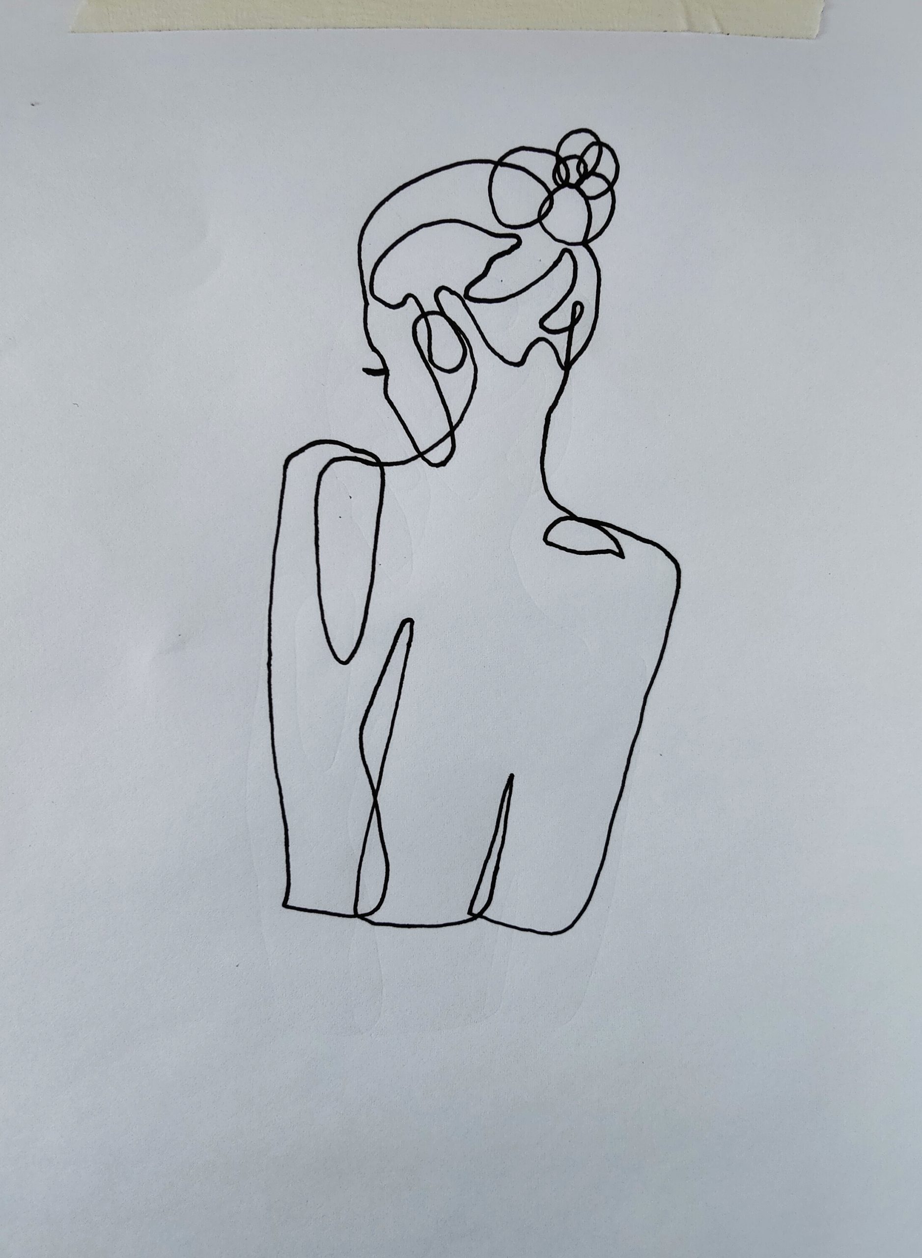 Learn How to One Line Drawing Female Back