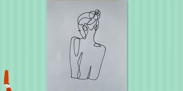 One line drawing Female Back-2021070703