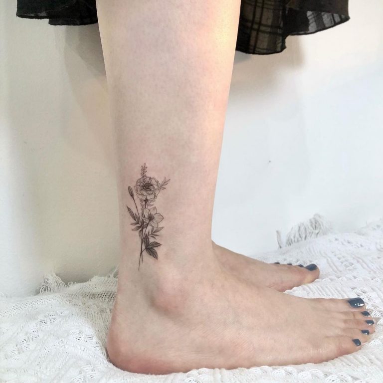October Birth Flower Tattoos: Marigold and Cosmos