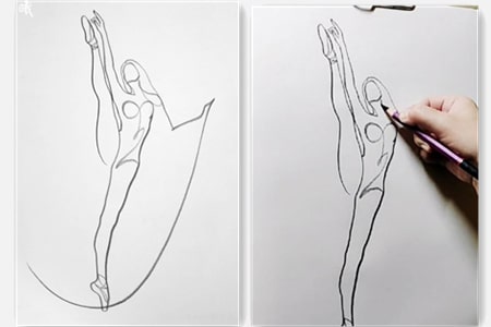 How to draw female dancers with line art-20211215