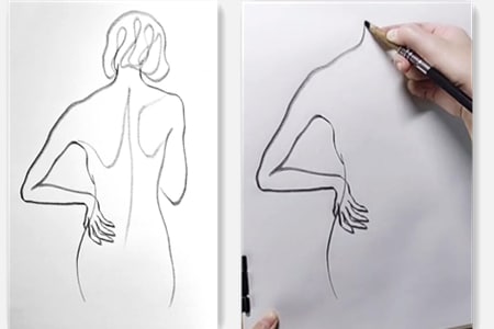 How to draw a back with line art-20220115