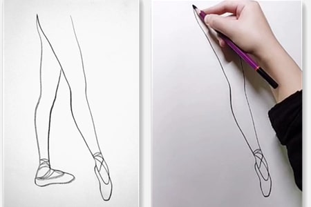 How to draw a dancer's legs with line art-20220111
