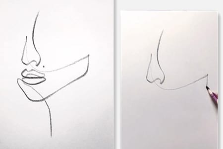 How to draw a face with one line art-20220126