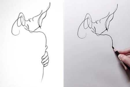 How to draw a girl's back in one line-20220116