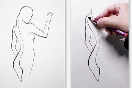 How to draw a girl's sexy back with line art-20220125