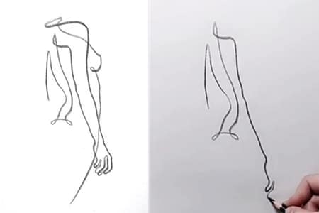 How to draw a girl's sexy side body with line art-20220116