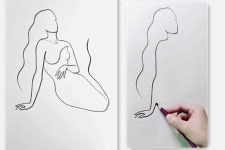 How to draw a mermaid with line art-20220111
