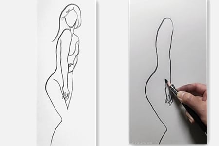 How to draw attractive female body with line art-20220108