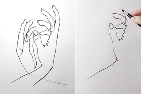 How to draw beautiful hands with line art-20220117
