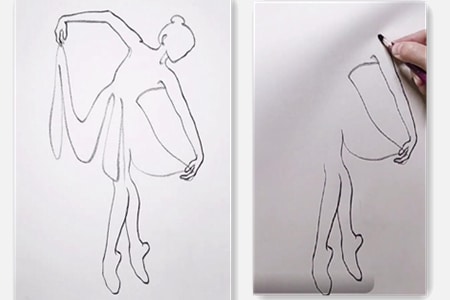How to draw dancing girls with line art-20220125
