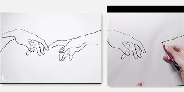 How to draw fingers touching each other with line art-20220127