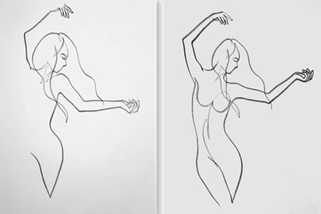 How to draw long hair women with line art-20220113