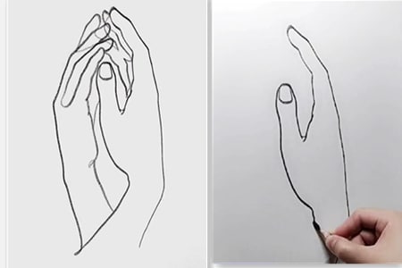 How to draw lovers holding hands with line art-20220107