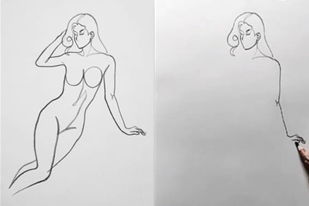 How to draw sexy women with line art-20211222
