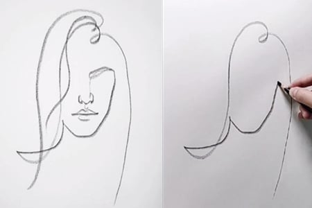 How to draw the head with line art-20220128
