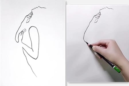How to sketch head-up action using line art-20220113