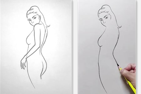 How to sketch the female body with line art-20211224
