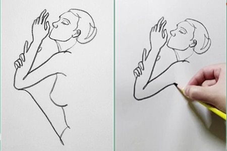 Learn how to sketch women with lines-20211221