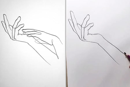 Practice drawing hands with line art-20220111