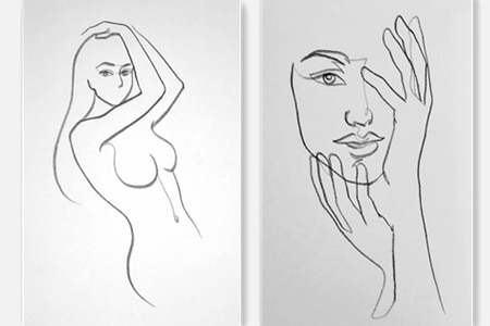 Practice how to draw women with line art-20211222