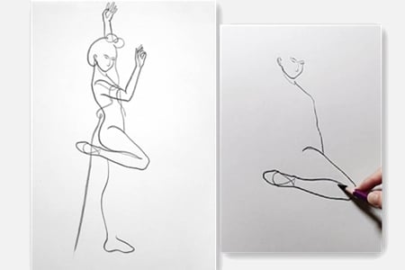How to draw Chinese ancient style dancers with line art-20220104