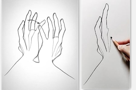 How to draw hands with line art ( one line drawing hands )-20220104