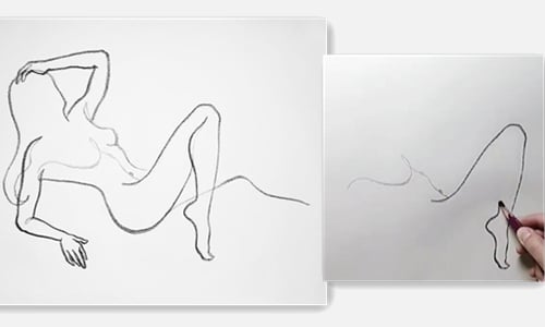 How to draw reclining women with line art-20220206