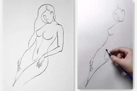 How to draw sexy female body with line art-20220208