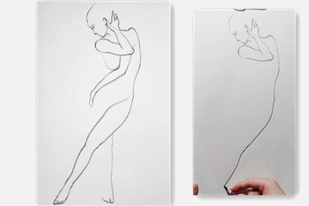 How to draw women's elegant dance movements using line art-20220207