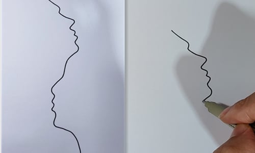 Draw man and woman face with one line-20220726