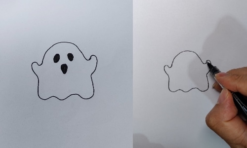 draw a ghost with line art-20220810